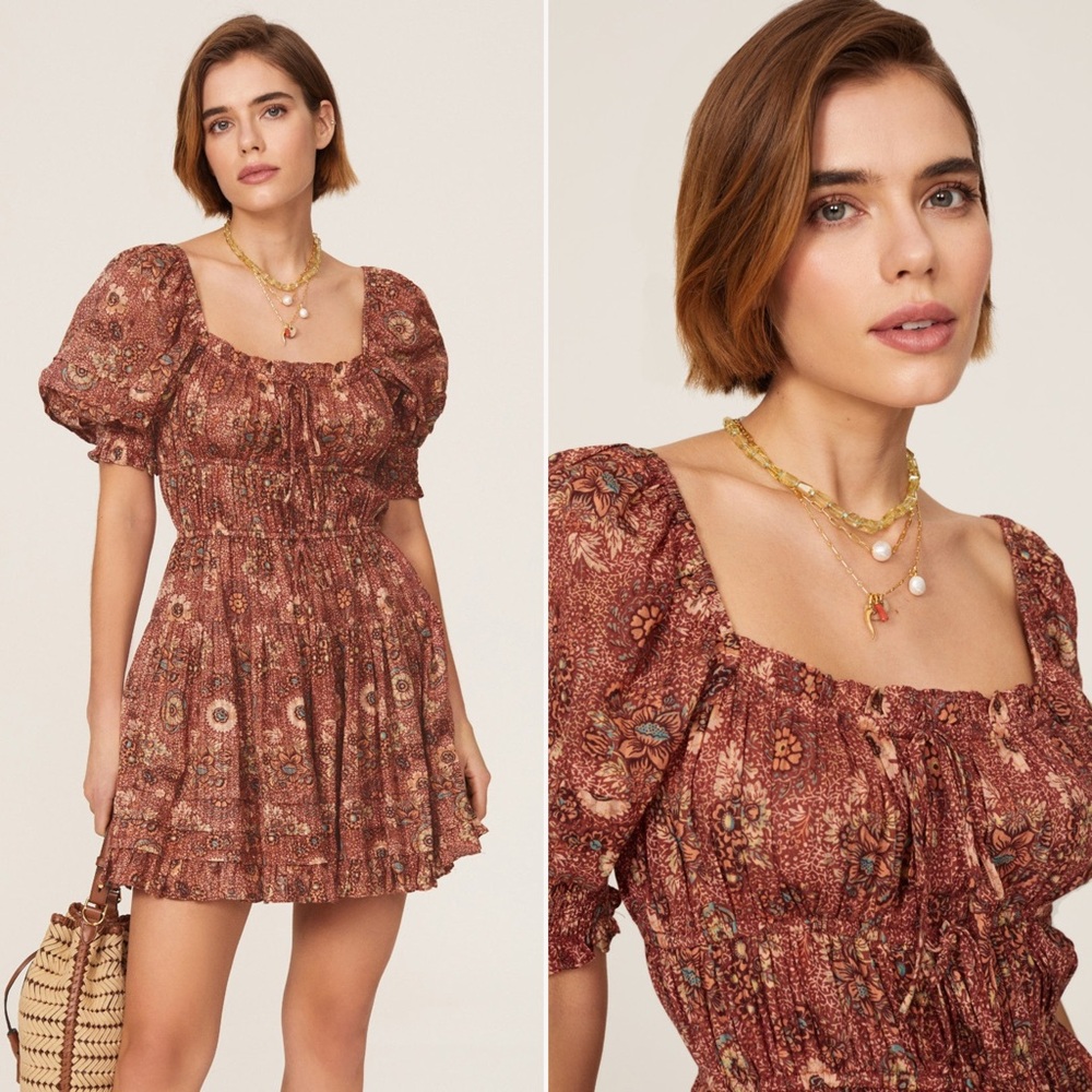 NEW | Ulla Johnson | Juniper Puff Sleeve Dress in Crimson | Sz 4